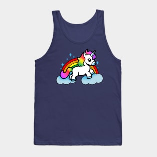 Cute Kawaii Unicorn On Cloud Gift For Unicorn Lovers Tank Top